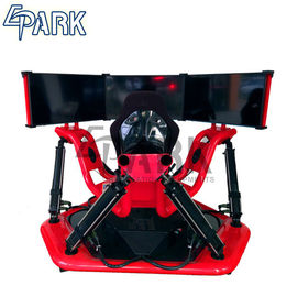 Κόκκινη 3 μηχανή παιχνιδιών αγώνα οθόνης 9d Vr/ηλεκτρικό σύστημα προσομοιωτής αγωνιστικών αυτοκινήτων 360 βαθμού